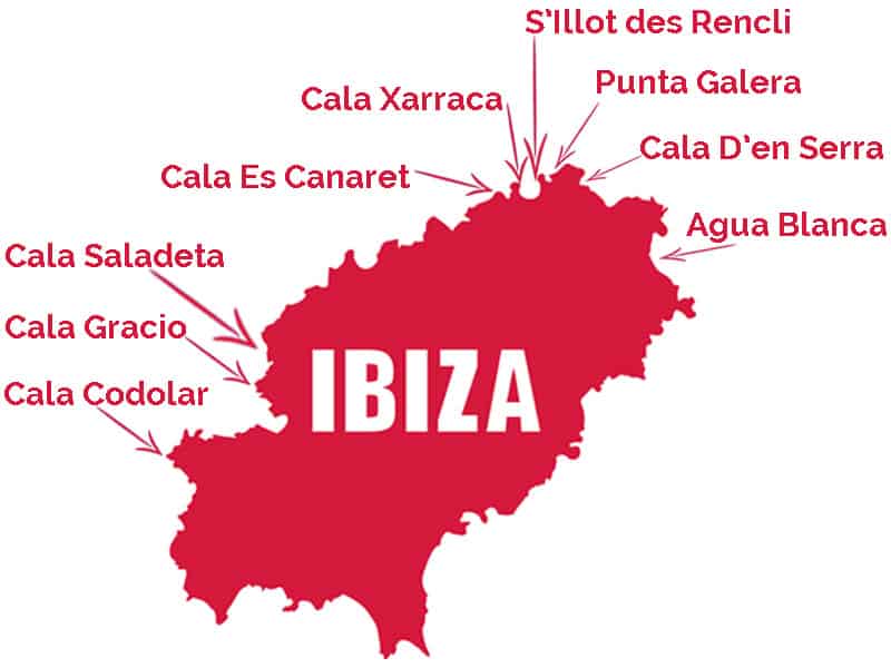 ibiza snorkel locations map
