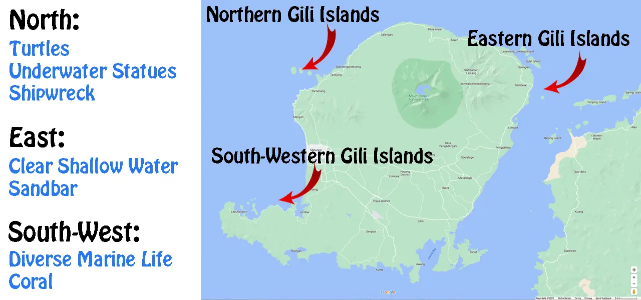 lombok snorkel locations map