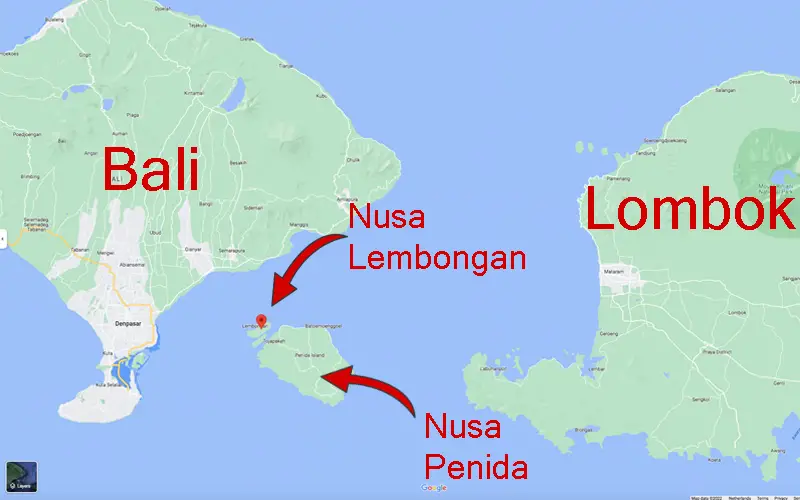 nusa lembongan snorkel map