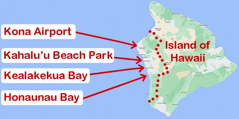 kona snorkel map