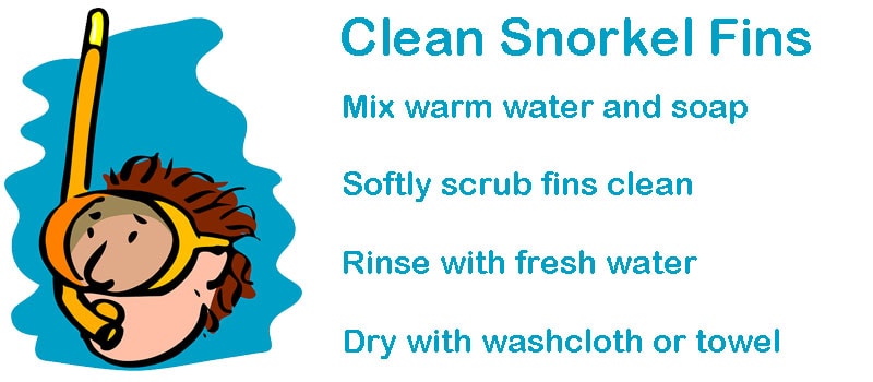 clean snorkel fins
