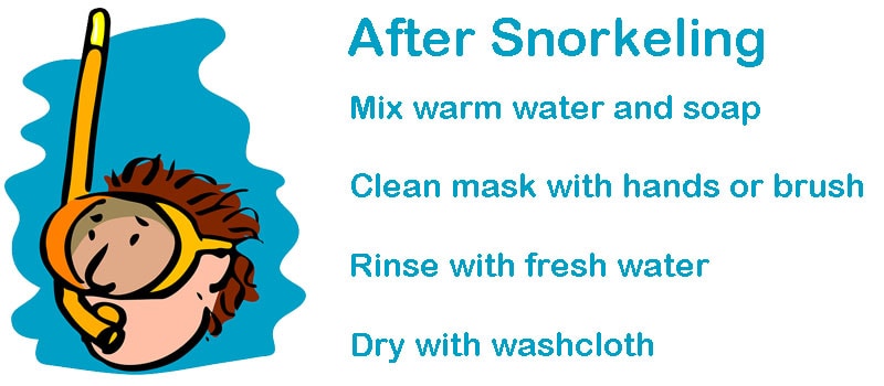 clean snorkel mask after snorkeling