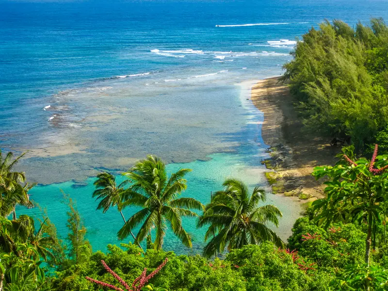 Ke'e Beach and reef