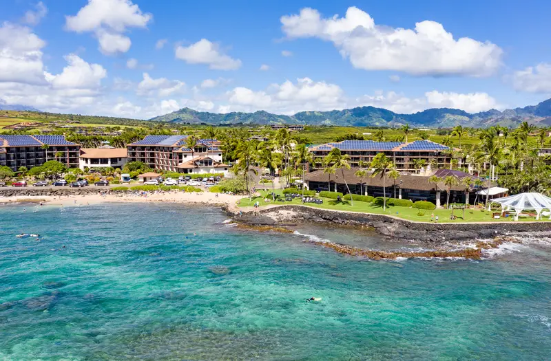 Lawai Beach drone view