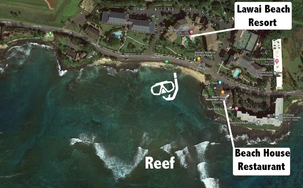 Lawai Snorkel map