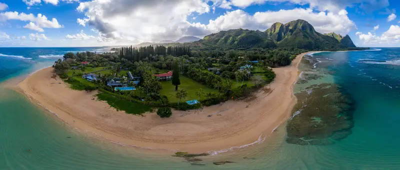 Makua Beach Kauai by drone