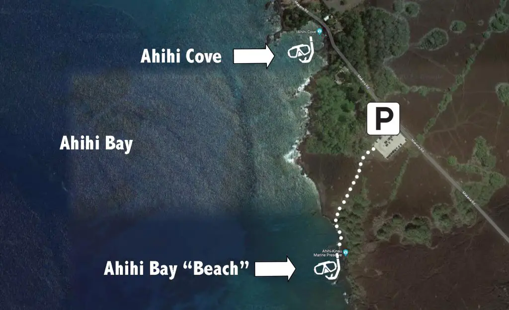 Ahihi Bay snorkel map