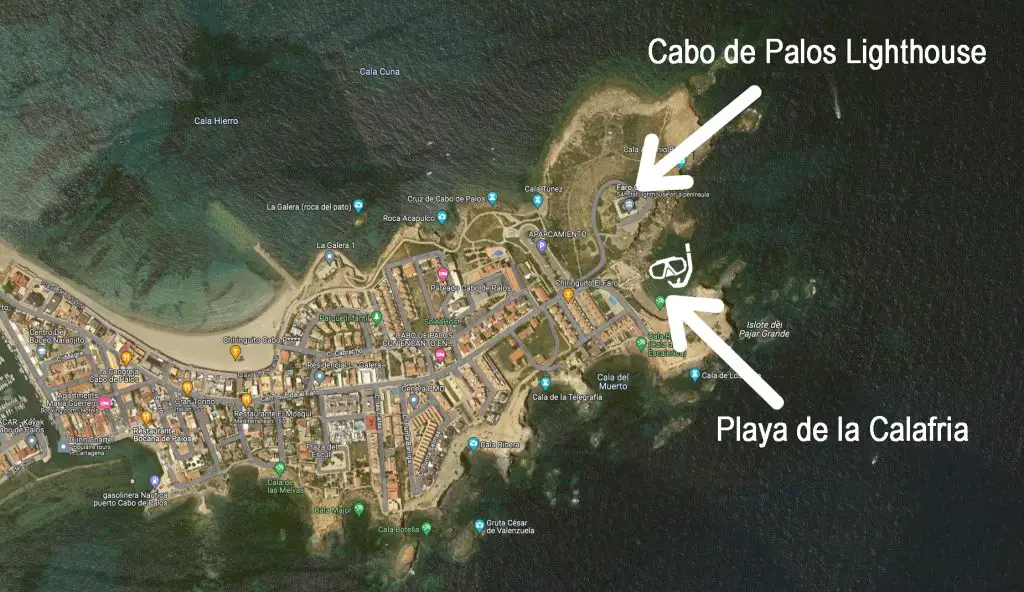 Cabo de Palos snorkel map