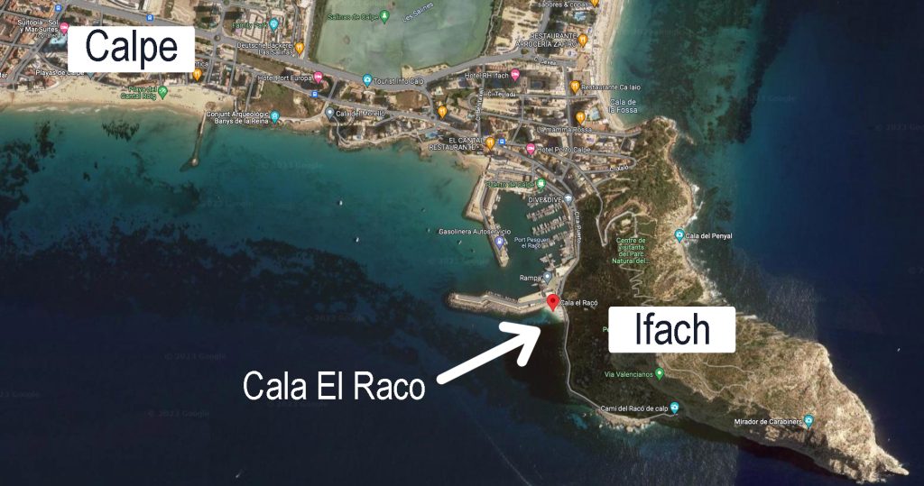 Cala El Raco snorkel map