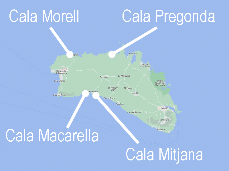 Menorca snorkel map