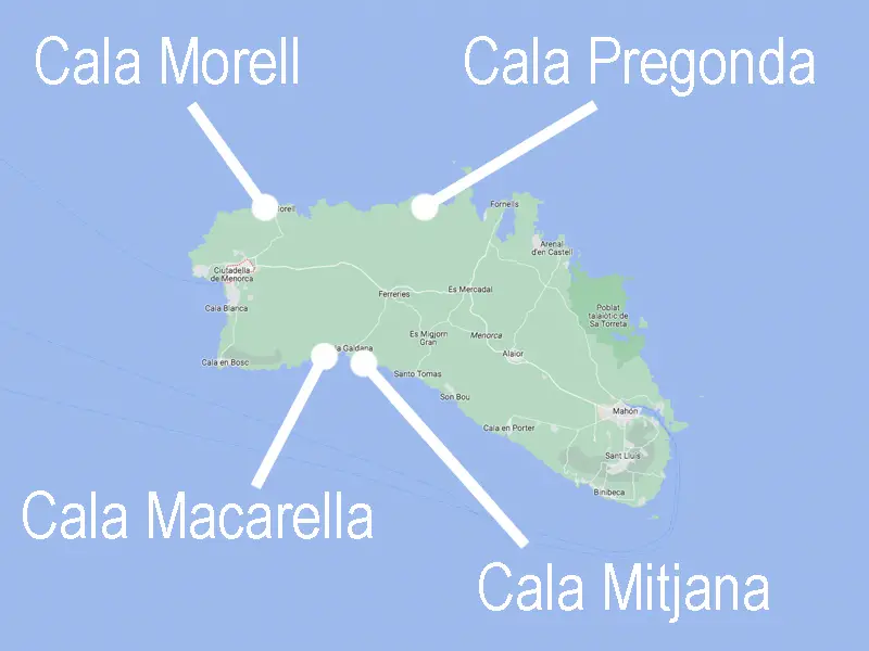 Menorca snorkel map